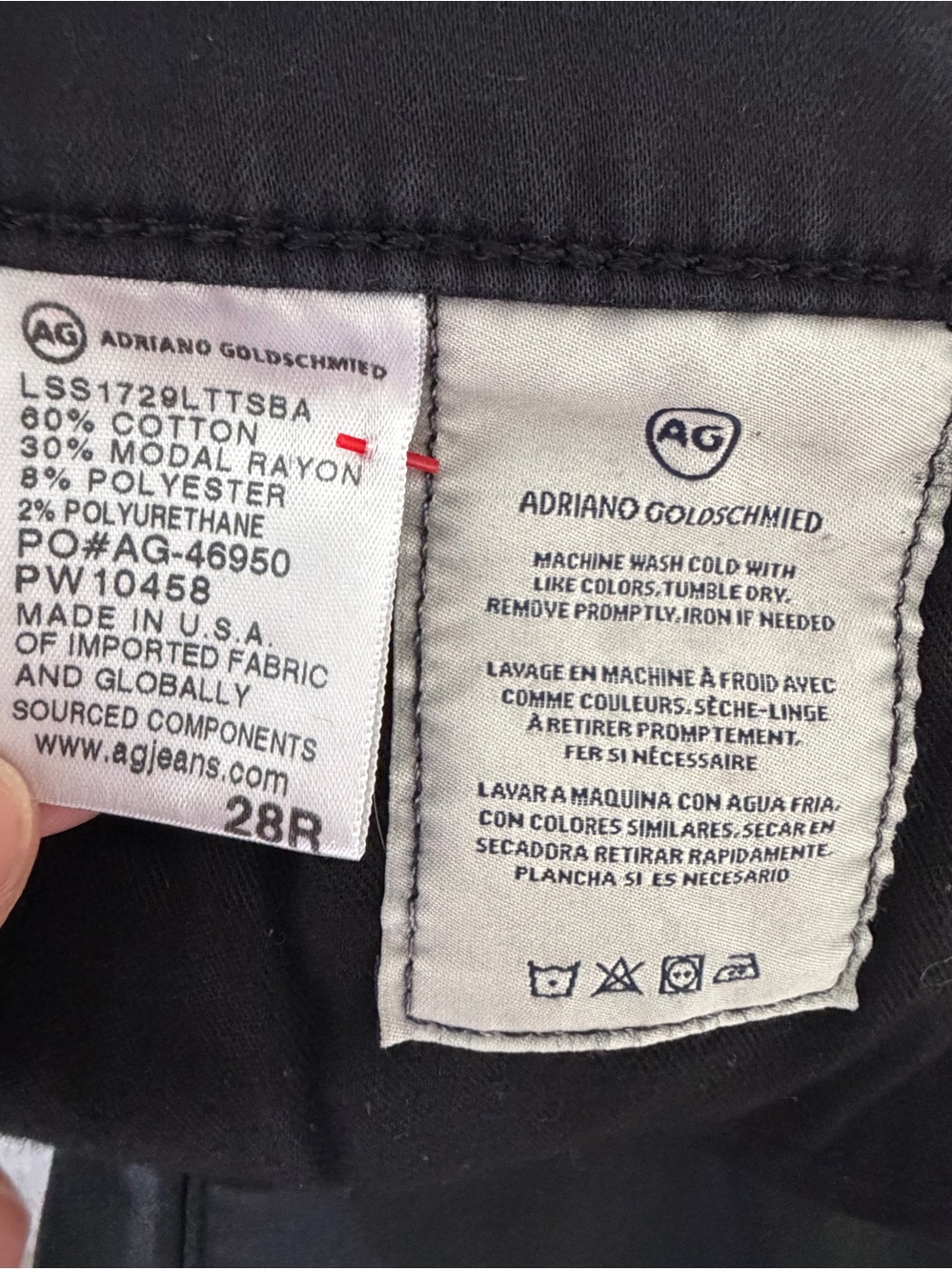 AG Adriano Goldschmied The Mila Jeans 28R Black Coated High Rise Skinny Pants - Picture 6 of 9
